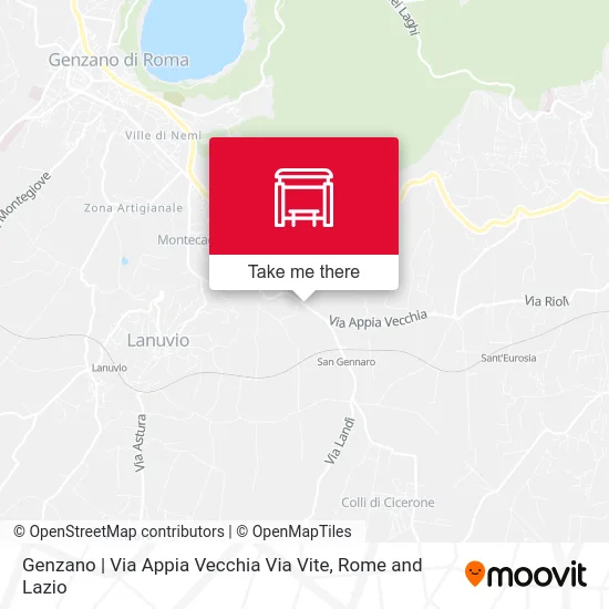 Genzano | Via Appia Vecchia Via Vite map
