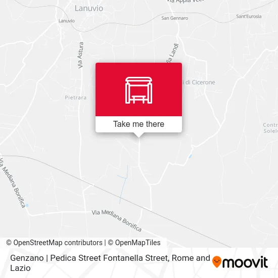 Genzano | Pedica Street Fontanella Street map