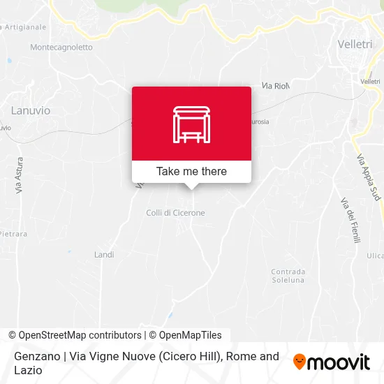 Genzano | Via Vigne Nuove (Cicero Hill) map
