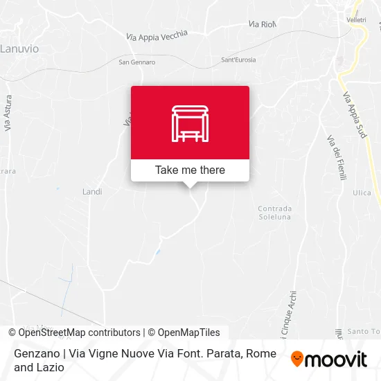 Genzano | Via Vigne Nuove Via Font. Parata map