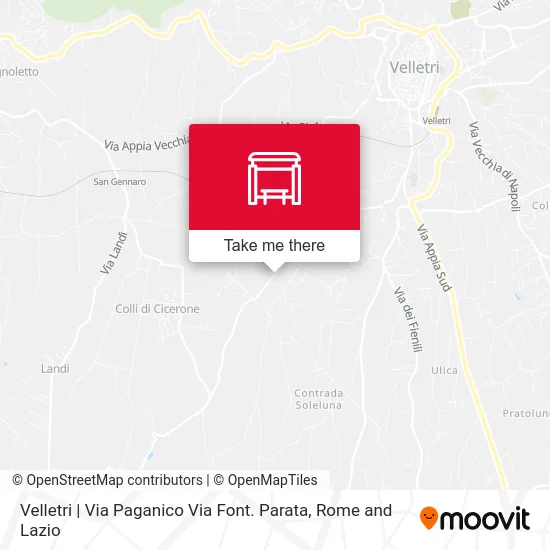 Velletri | Via Paganico Via Font. Parata map