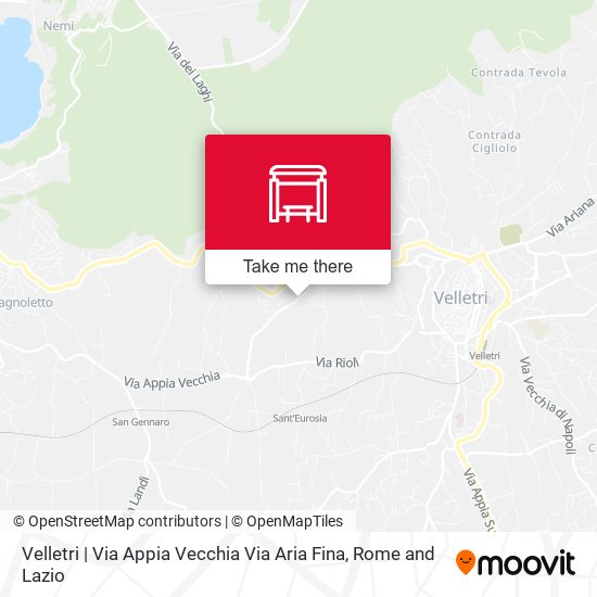 Velletri | Via Appia Vecchia Via Aria Fina map