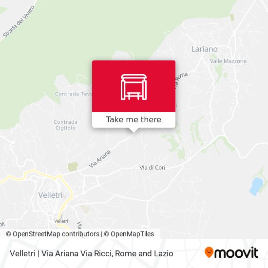 Velletri | Via Ariana Via Ricci map