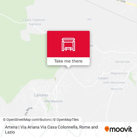 Artena | Via Ariana Via Casa Colonnella map