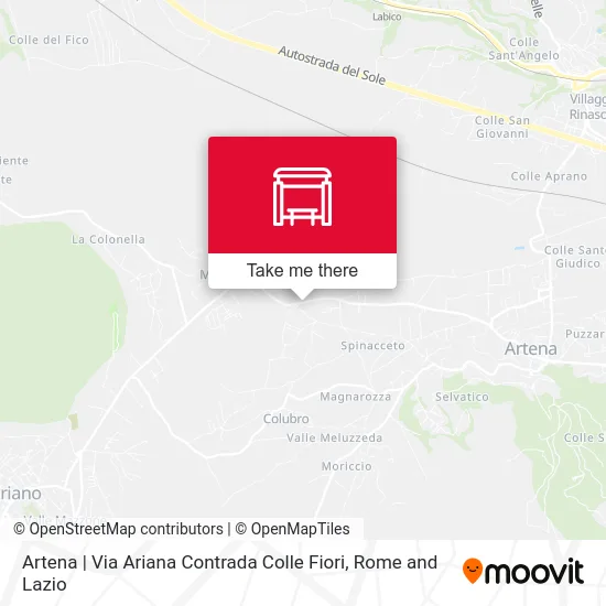 Artena | Ariana Street Colle Fiori District map