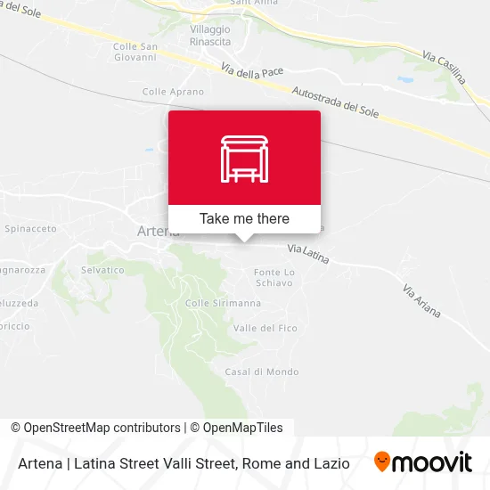 Artena | Latina Street Valli Street map