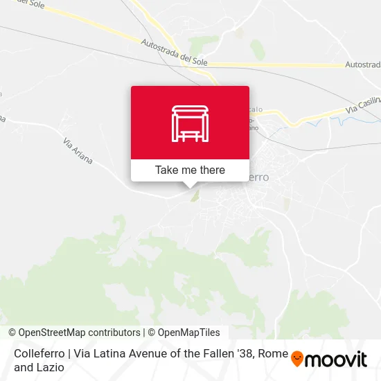Colleferro | Via Latina Avenue of the Fallen '38 map