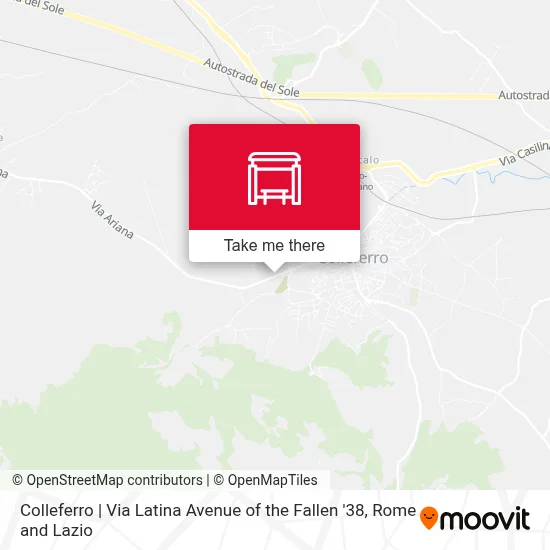 Colleferro | Via Latina Avenue of the Fallen '38 map