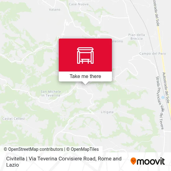 Civitella | Via Teverina Corvisiere Road map