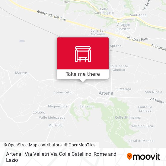 Artena | Via Velletri Via Colle Catellino map