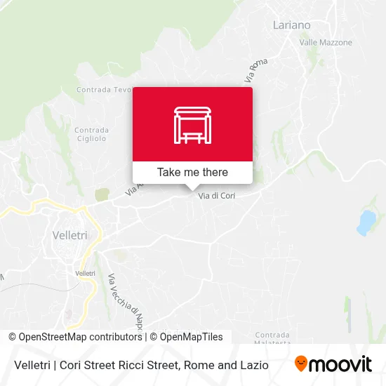 Velletri | Cori Street Ricci Street map