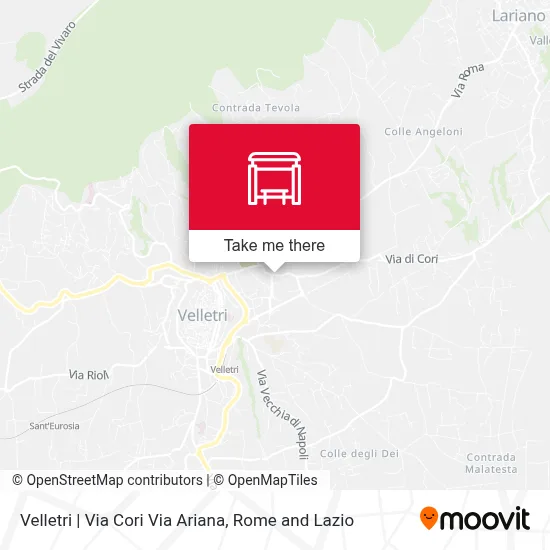 Velletri | Via Cori Via Ariana map