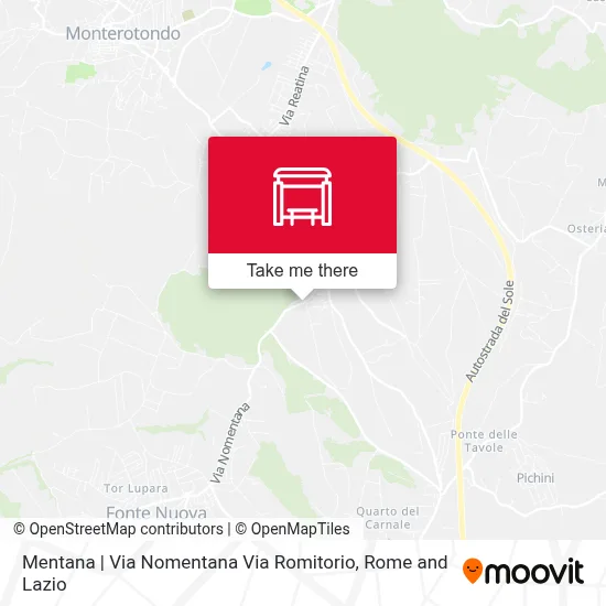 Mentana | Via Nomentana Via Romitorio map