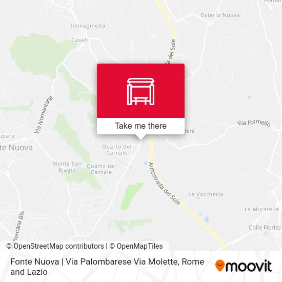 Fonte Nuova | Via Palombarese Via Molette map