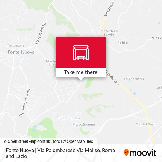 Fonte Nuova | Via Palombarese Via Molise map