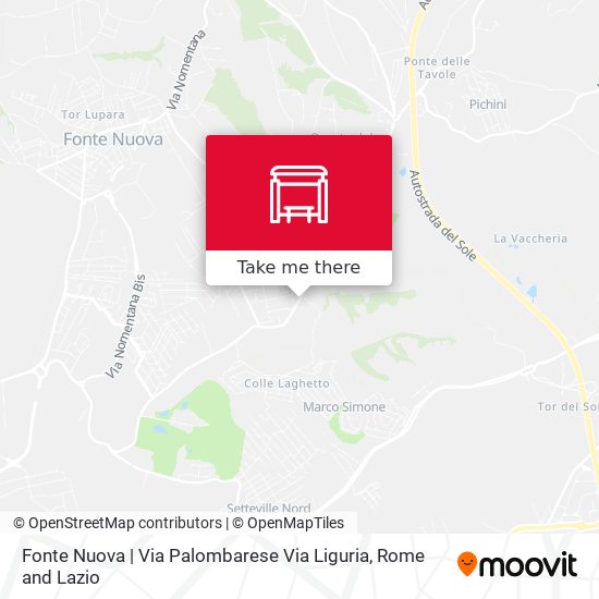 Fonte Nuova | Via Palombarese Via Liguria map