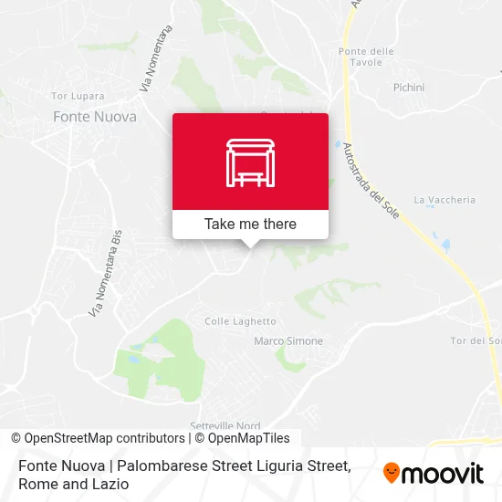 Fonte Nuova | Palombarese Street Liguria Street map