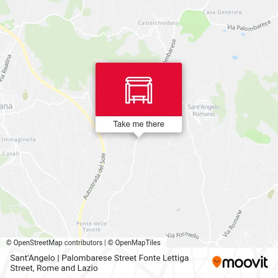 Sant'Angelo | Palombarese Street Fonte Lettiga Street map