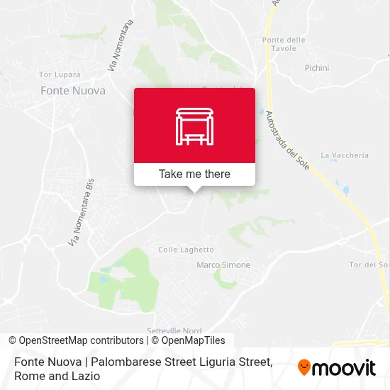 Fonte Nuova | Palombarese Street Liguria Street map