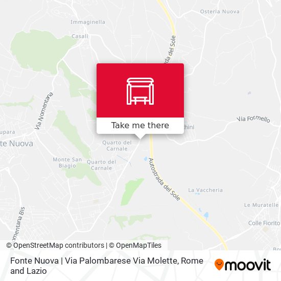 Fonte Nuova | Via Palombarese Via Molette map