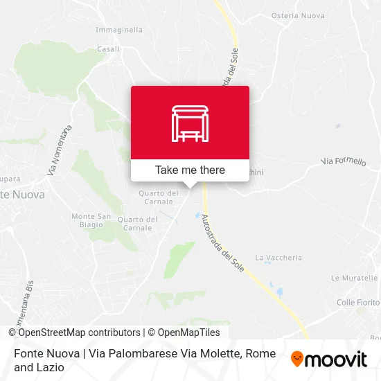 Fonte Nuova | Via Palombarese Via Molette map