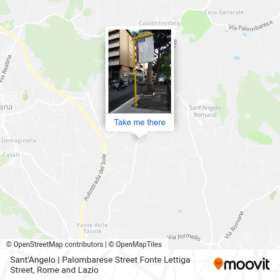 Sant'Angelo | Palombarese Street Fonte Lettiga Street map