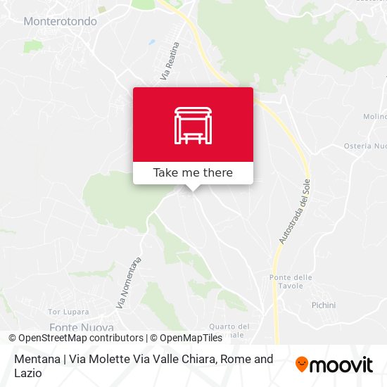 Mentana | Via Molette Via Valle Chiara map