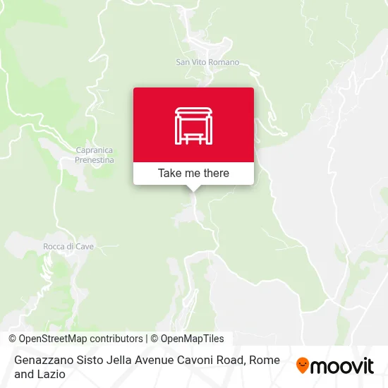 Genazzano Sisto Jella Avenue Cavoni Road map