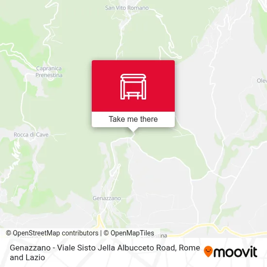 Genazzano - Viale Sisto Jella Albucceto Road map