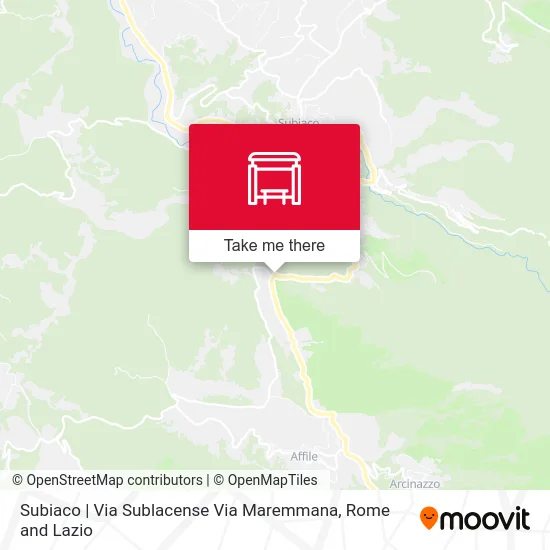 Subiaco | Sublacense Street Maremmana Street map
