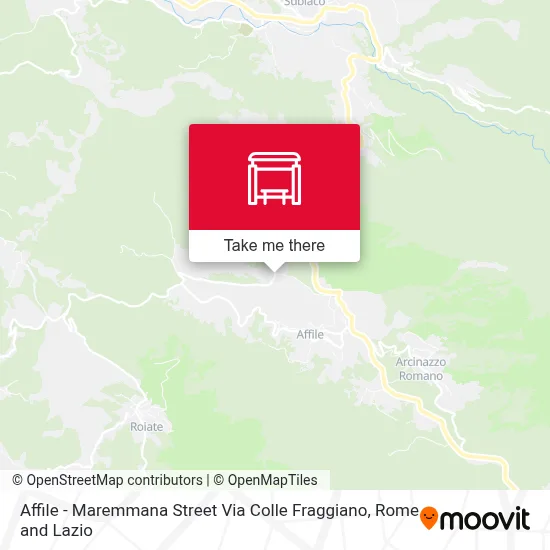 Affile - Maremmana Street Via Colle Fraggiano map