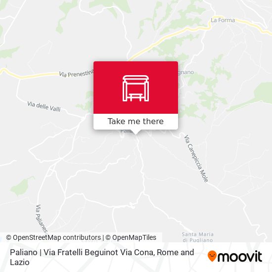 Paliano | Via Fratelli Beguinot Via Cona map