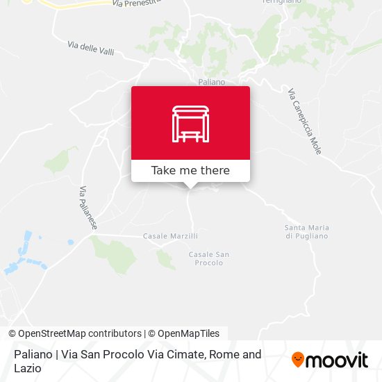 Paliano | Via San Procolo Via Cimate map