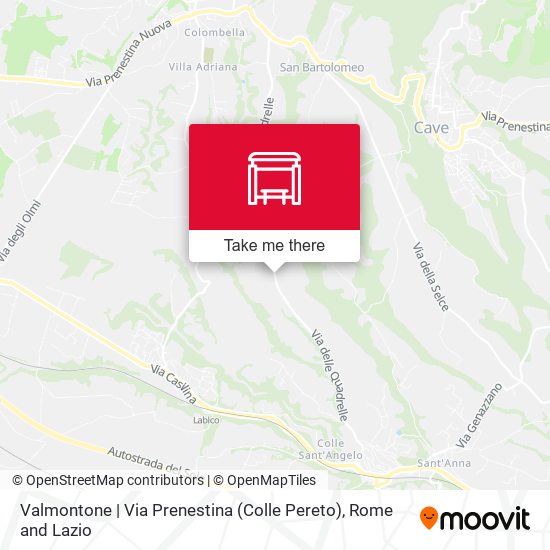 Valmontone | Via Prenestina (Colle Pereto) map