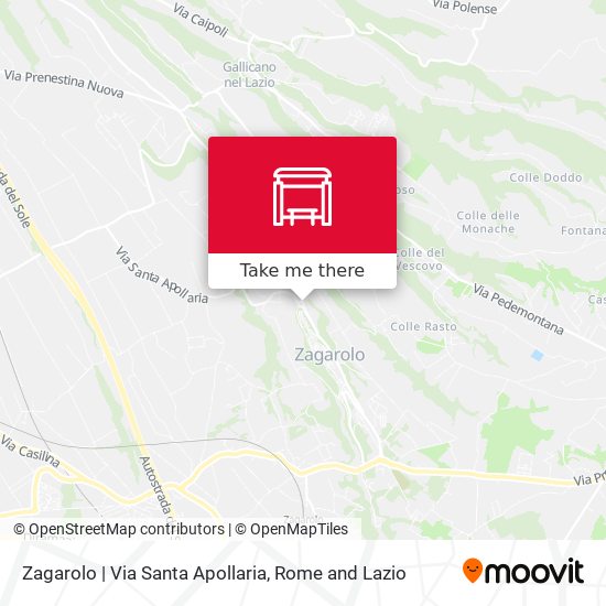 Zagarolo | Via Santa Apollaria map