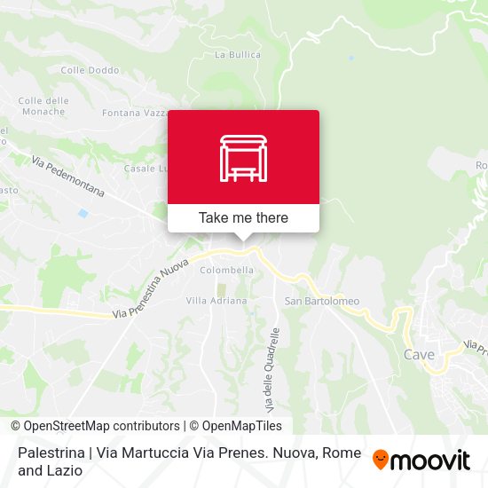 Palestrina | Via Martuccia Via Prenes. Nuova map