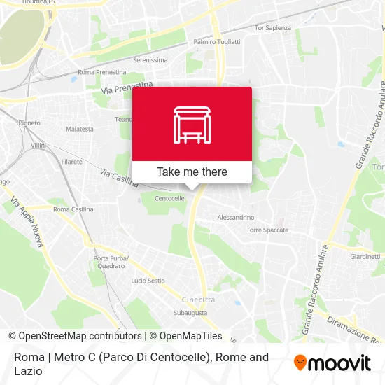 Roma | Metro C (Parco Di Centocelle) map