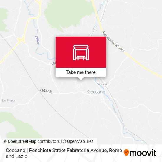 Ceccano | Peschieta Street Fabrateria Avenue map