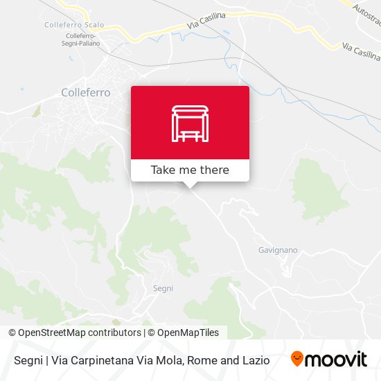 Segni | Via Carpinetana Via Mola map