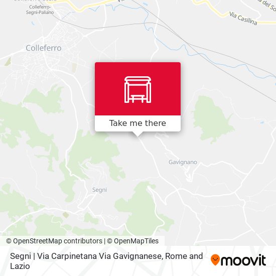 Segni | Via Carpinetana Via Gavignanese map