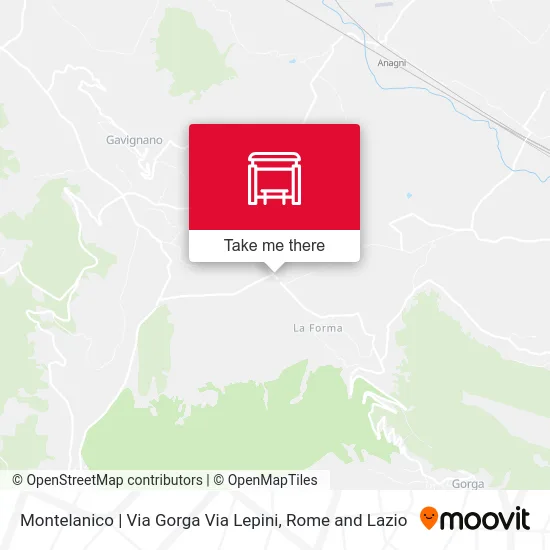 Montelanico | Via Gorga Via Lepini map