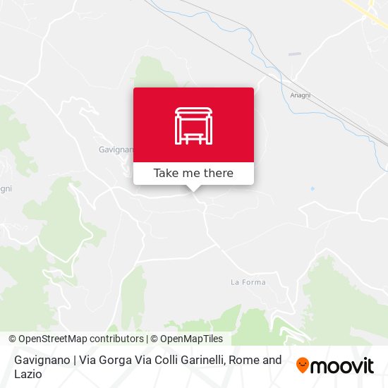 Gavignano | Via Gorga Via Colli Garinelli map