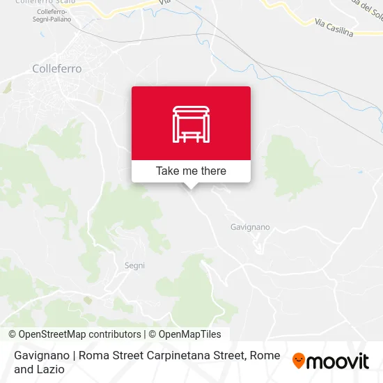 Gavignano | Roma Street Carpinetana Street map