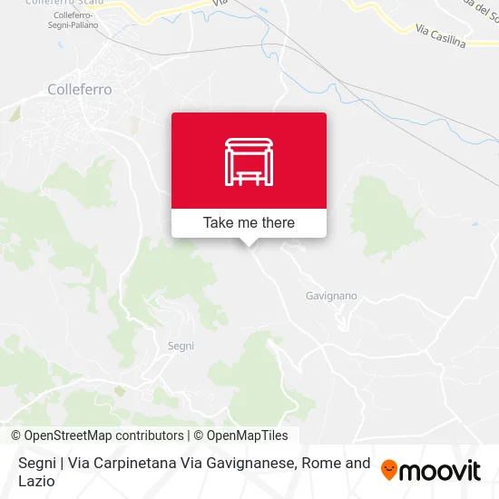 Segni | Carpinetana Street Gavignanese Street map