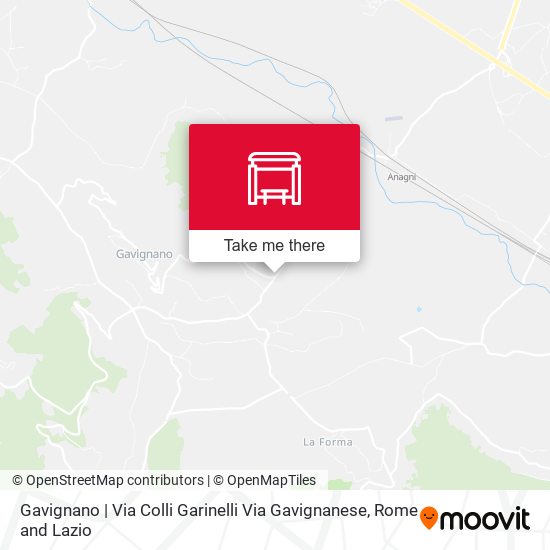 Gavignano | Via Colli Garinelli Via Gavignanese map