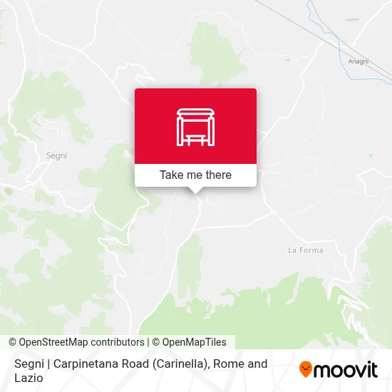 Segni | Carpinetana Road (Carinella) map