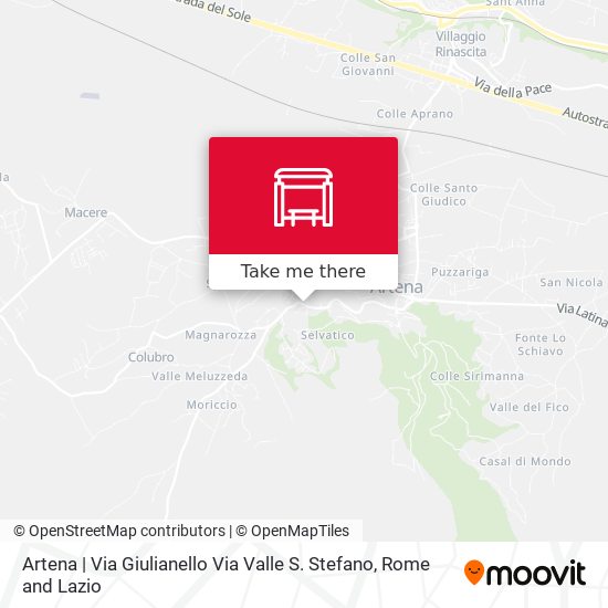 Artena | Via Giulianello Via Valle S. Stefano map