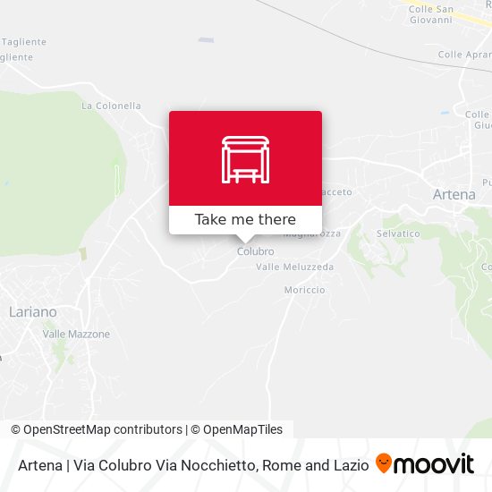 Artena | Via Colubro Via Nocchietto map