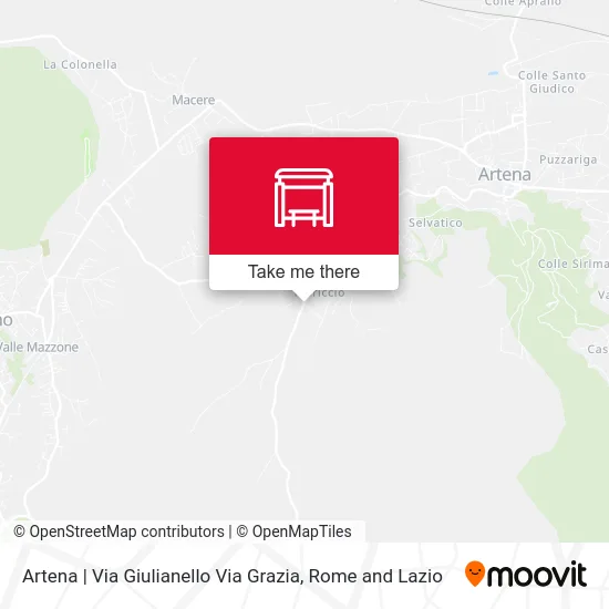 Artena | Giulianello Street Grazia Street map