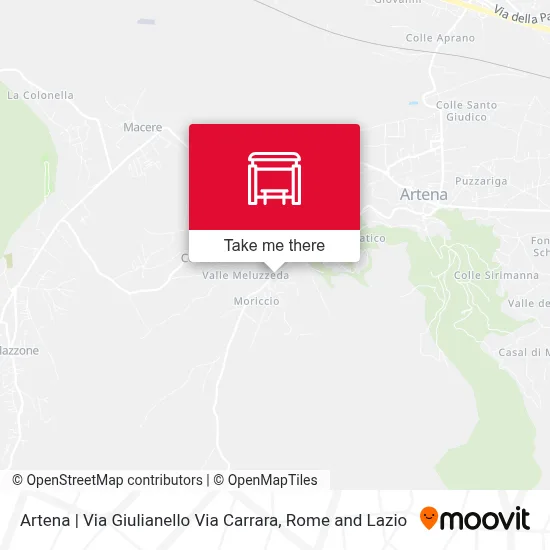 Artena | Via Giulianello Via Carrara map